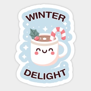 Winter delight. Kawaii hot Chocolate Sticker